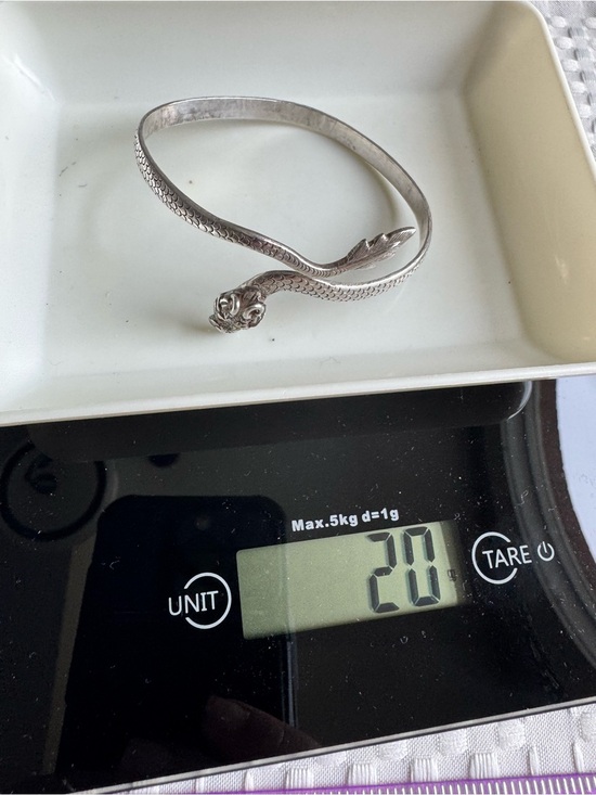 Accessories - Silver Snake Motif Bypass Bracelet